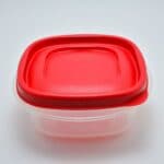 Rubermaid plastic container on white background.