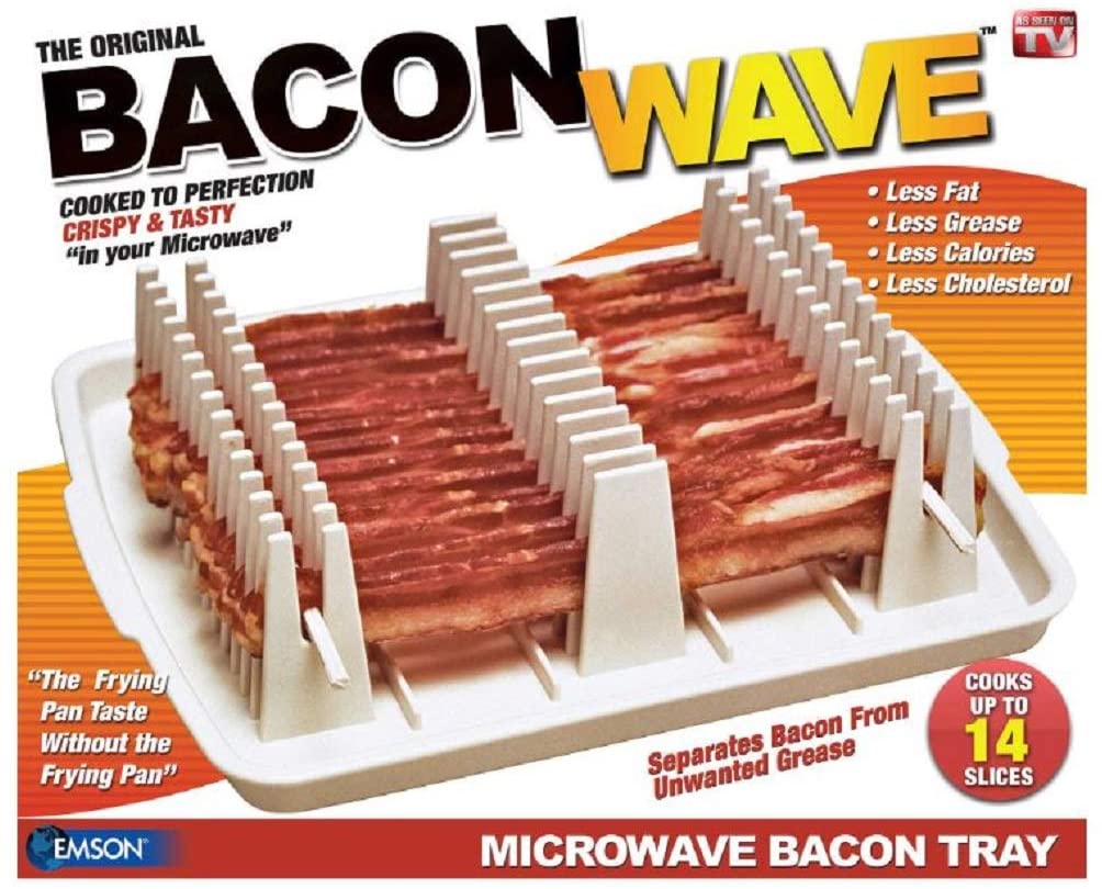 Details about    Microwave Bacon Cooker Rack Grill Crisper Tray Speckled White 8 Inch 
