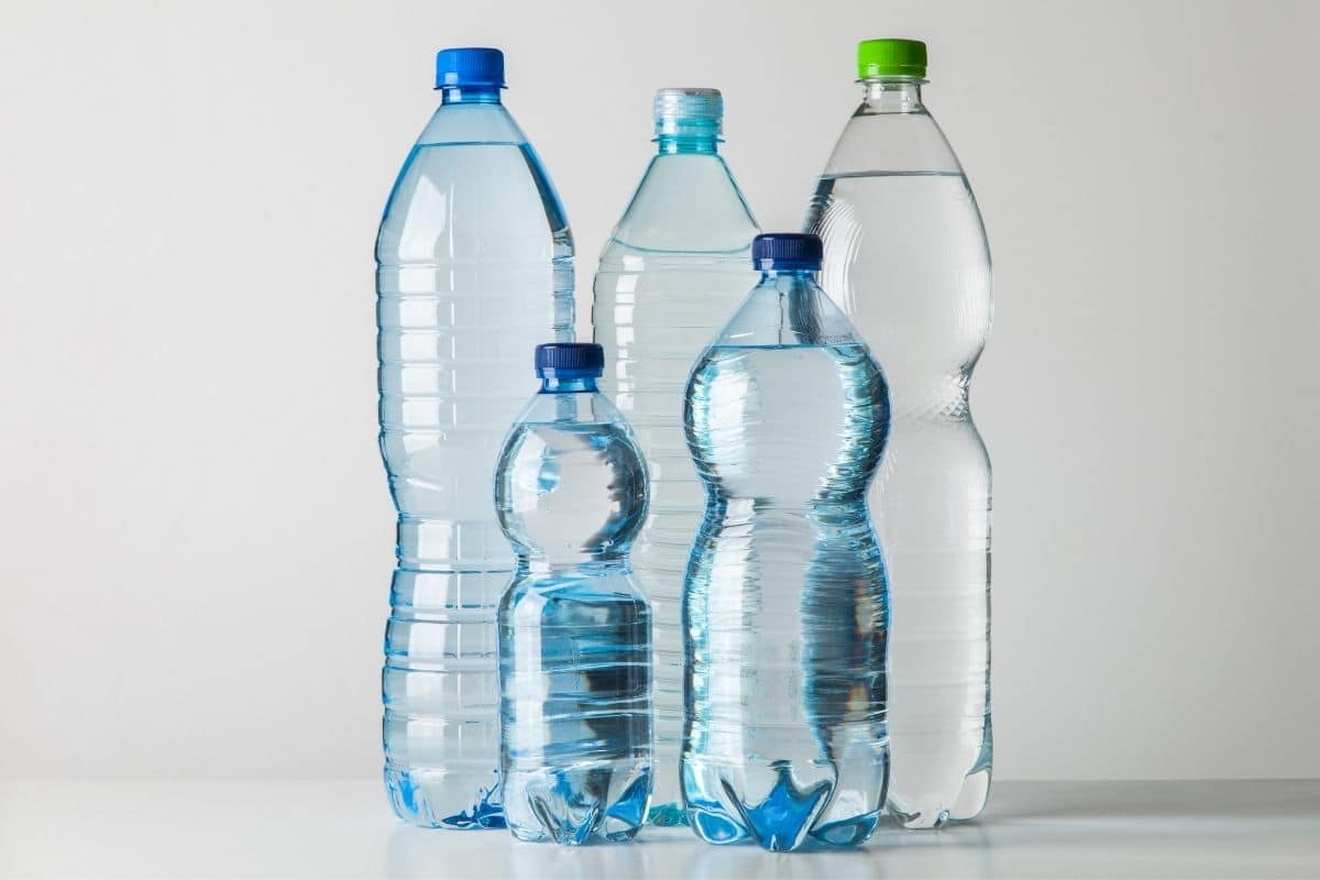Different types of plastic water bottles