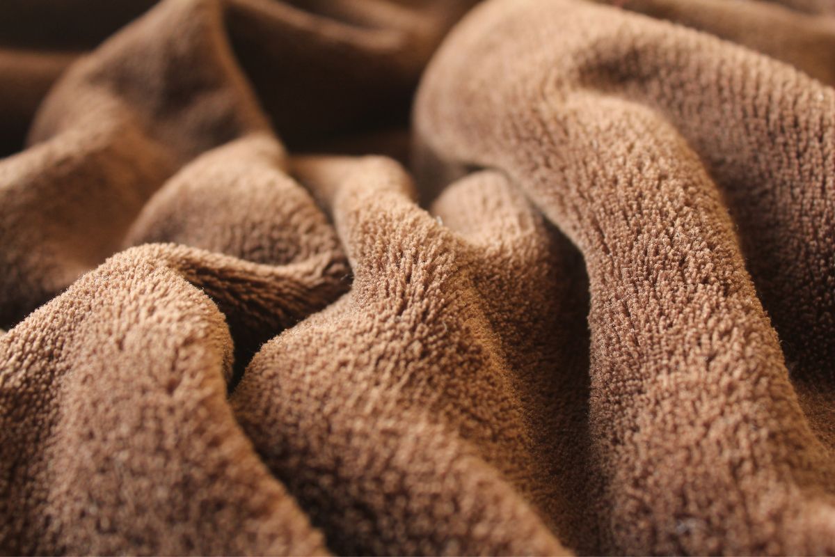 Brown fleece fabric