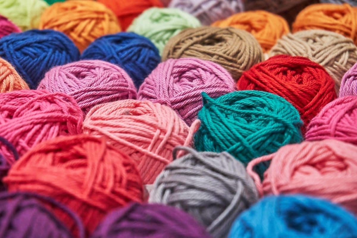 Colorful balls of wool