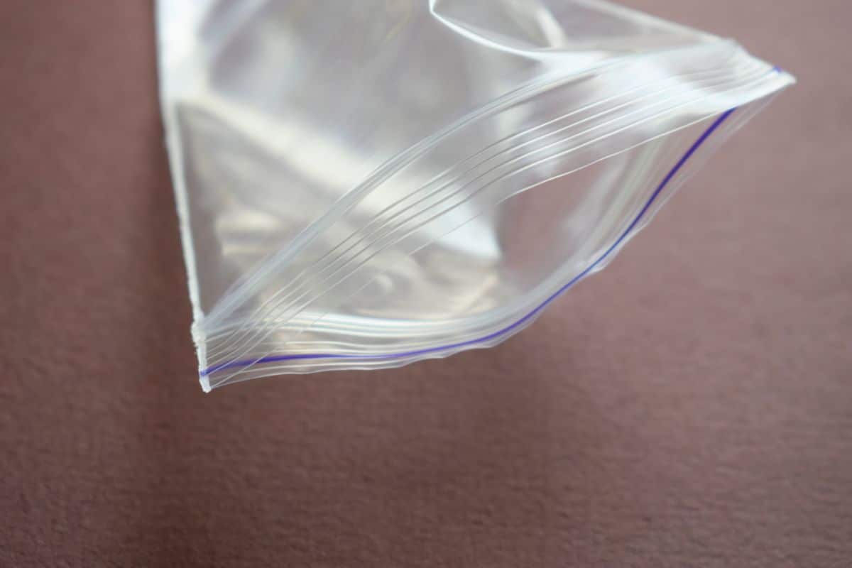 Opened zip-lock bags close-up.