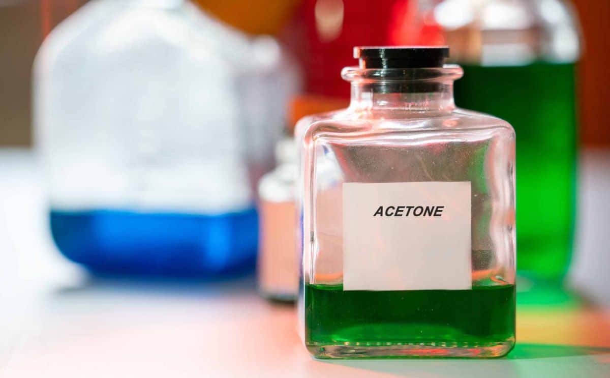 Package of actone on a table.